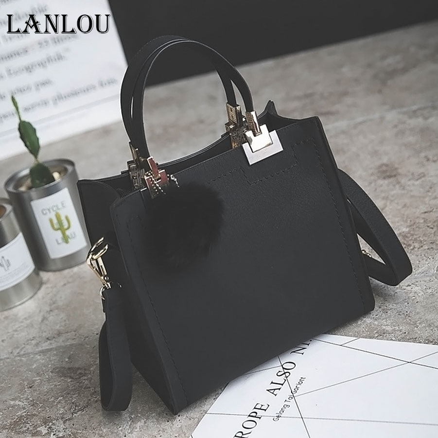 LANLOU Female crossbody bags for women shoulder bag luxury handbags women bags travel Hairball bag frosted