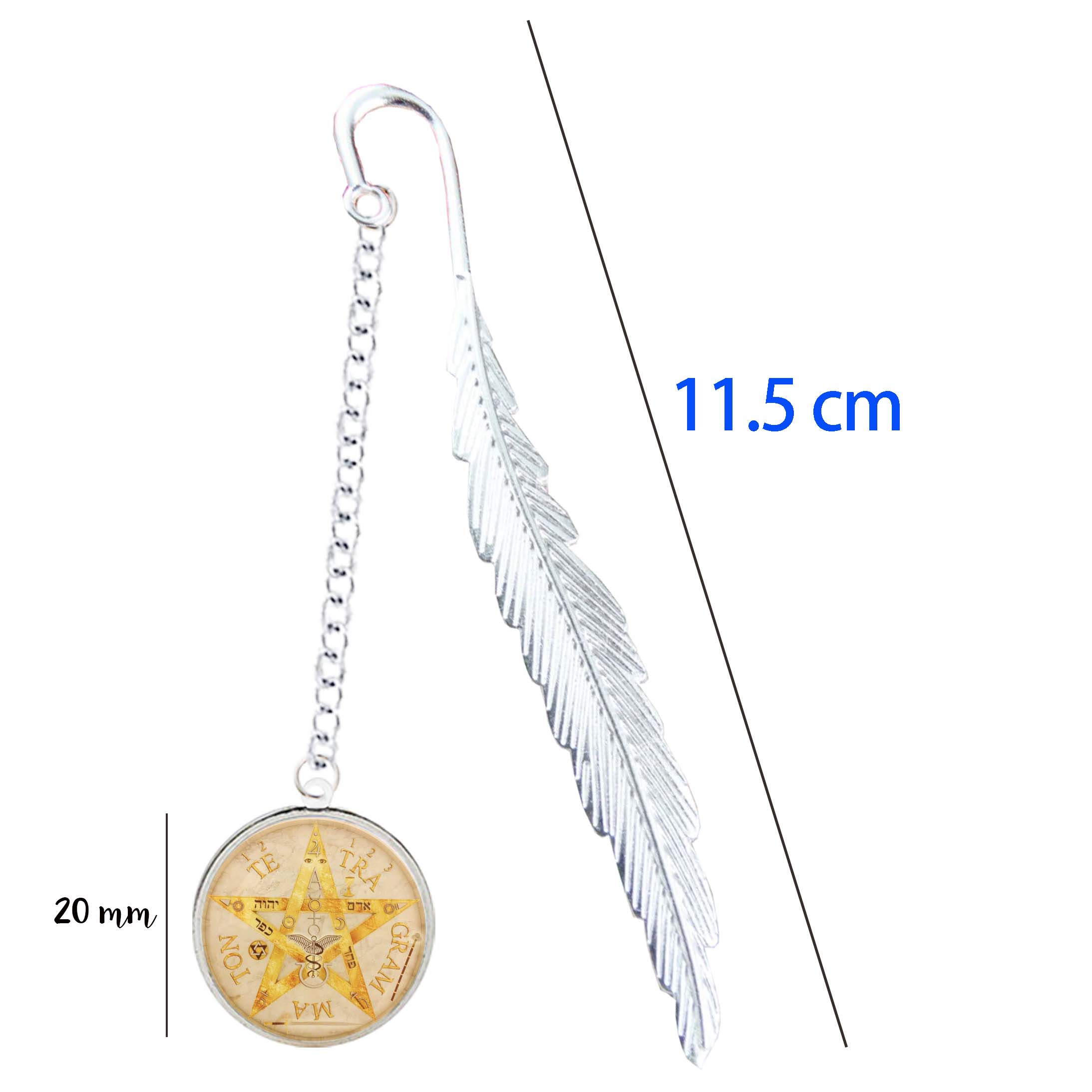 Tetragrammaton Amulet Bookmark Four Letter YHWH Pentagram Symbol Adonai Pendant For Notebook Reader Book Marque Page Mate Marker