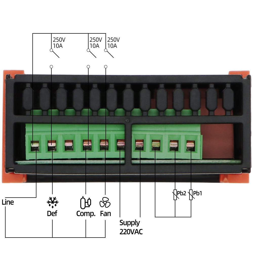 Mini régulateur de température pour réfrigérateur, Thermostat, thermo-régulateur, double capteur NTC, ETC-974 V, 220 de réduction, 40%