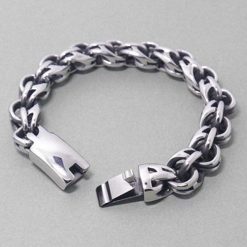 Trendy 316L Titanium Stainless Steel Bracelet Men Punk Rock Chain & Link Mens's Bracelets For Men Jewelry