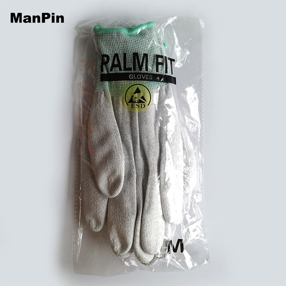 3Pcs Mobile Phone Repair ESD Anti Static PU Painted Carbon Fiber Gloves Electronic Screen PCB Soldering Working Hand Protector: M 3 pair