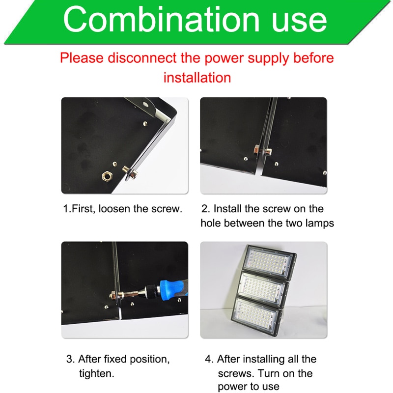 LED Flood Light 50W AC 220V 240V Outdoor Floodlight Spotlight RGB warm cold LED street Lamp IP65 waterproof Landscape Lighting