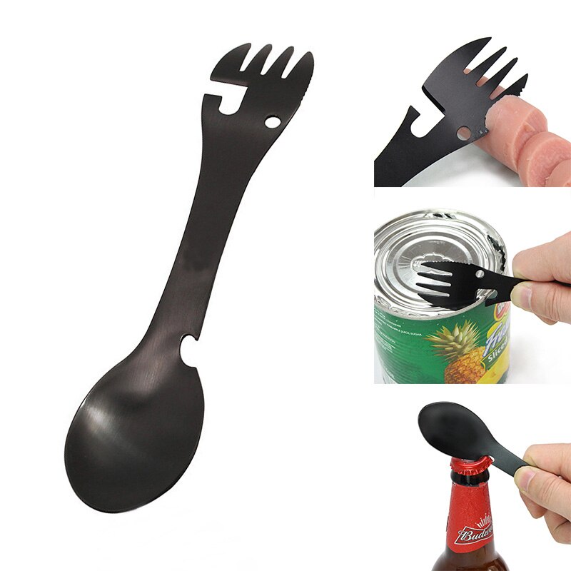 Multitool Stainless Steel Cutlery Flatware Utensil Fork Can Opener Spork Picnic Multi Tool Spoon Portable Camp Tableware Fork