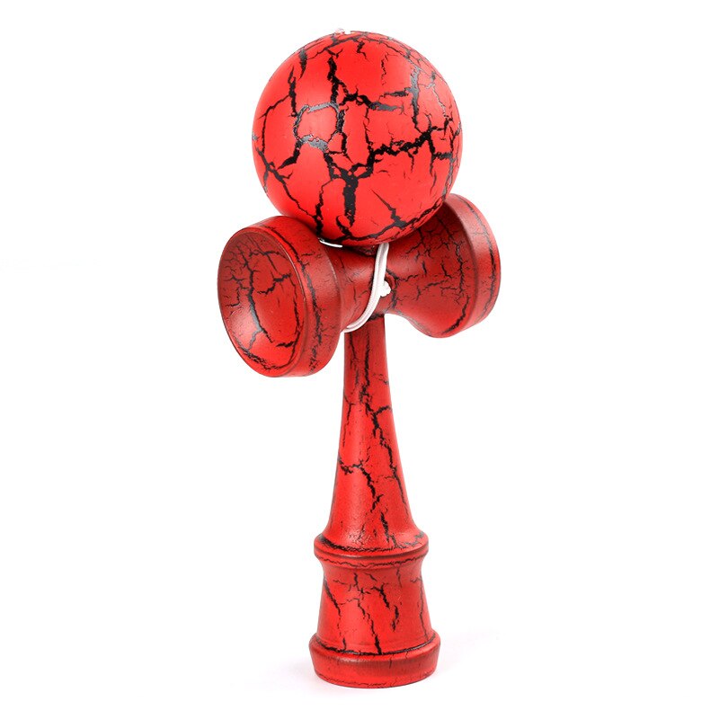 Bolas de madera para deportes al aire libre, colorido de grietas de madera de haya para niños y adultos, pelota para deportes al aire libre: Black red