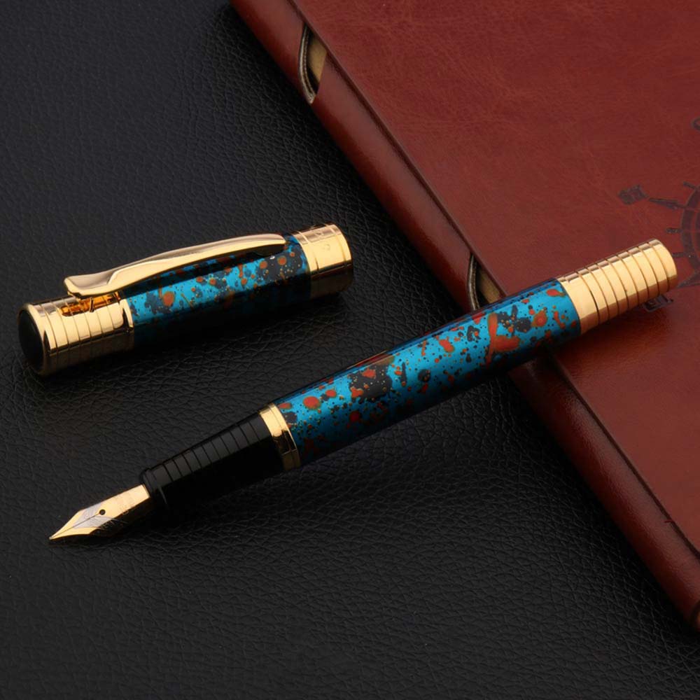 luxury 553 Fountain Pen METAL classic GOLD ink pens Ice flower Stationery Office school supplies