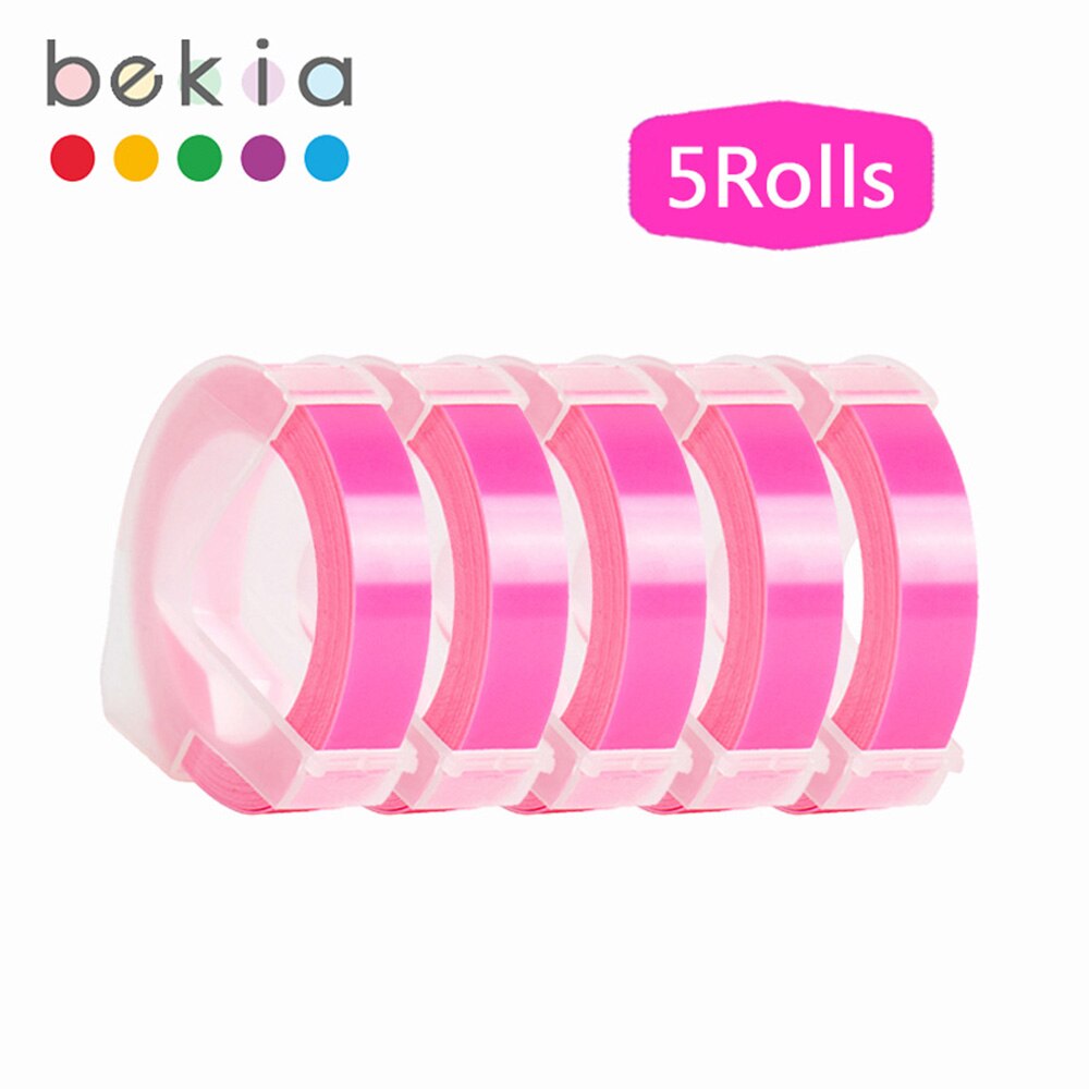 5 rolek 9mm 3D tłoczenie taśmy etykietowe kompatybilny Dymo drukarka etykiet do maszyn do pisania i taśmy do Dymo 1540 1880 1610 12965 Motex E101 202