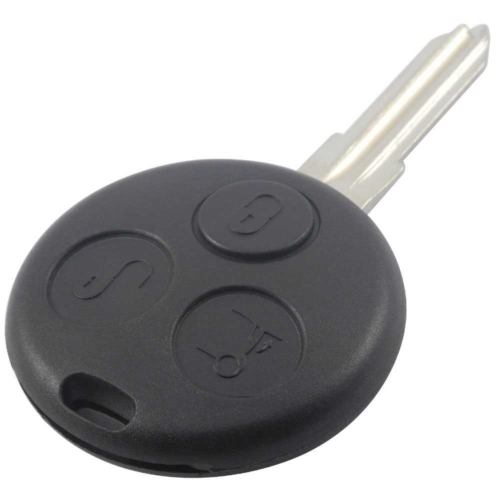OcioDual Carcasa de llave inteligente dicendo a distancia con 3 botones para coches Smart Negra coche Fortwo Roadster Inteligente