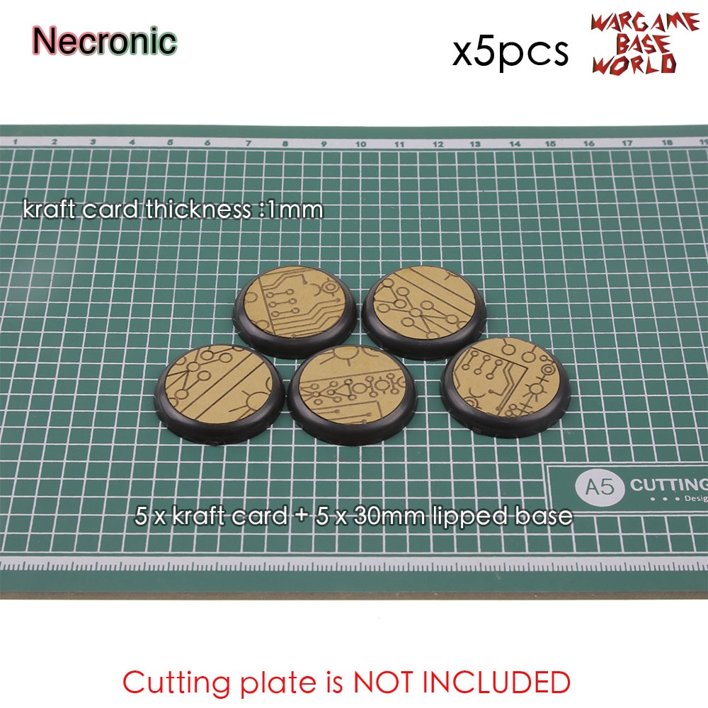 Kraft Card Texture Bases - 30mm lipped bases - Texture Bases for Warhammer