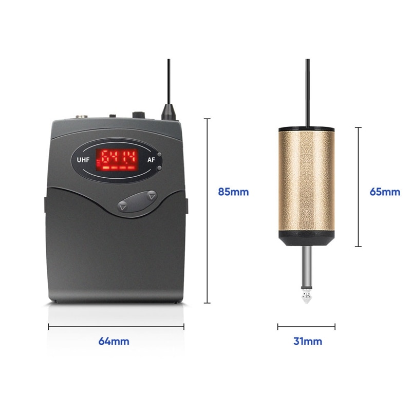 Wireless Microphone Set with Head-Wear + Lavalier Lapel Mics Transmitter Receiver UHF Frequency for Speech Teaching