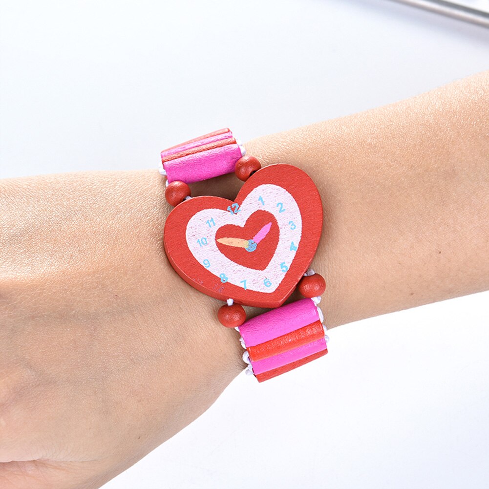 Stationery Children Babys Bracelet Wooden Crafts Wristwatches Student Watch Cartoon