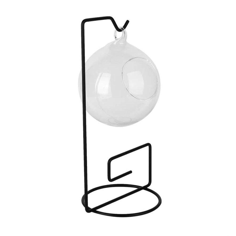 Mini FishTank Aquarium Desktop Hanging Glass Transparent Mini Fish Tank Metal Stand Bracket Aquarium Home Decoration Fish Tank