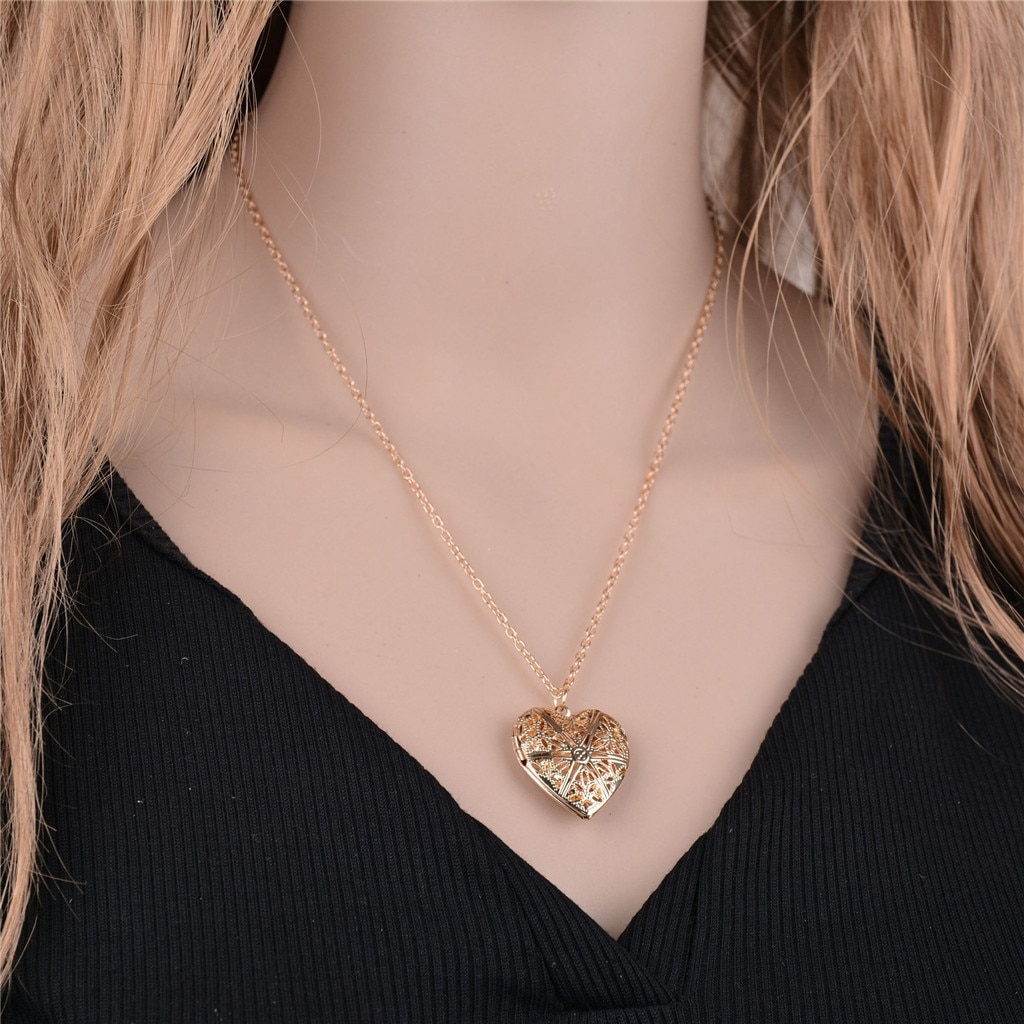 Valentine Lover Dier Fotolijsten Kan Open Medaillon Kettingen Hart Hanger Ketting Sieraden Voor Vrouwen Vriendin C502