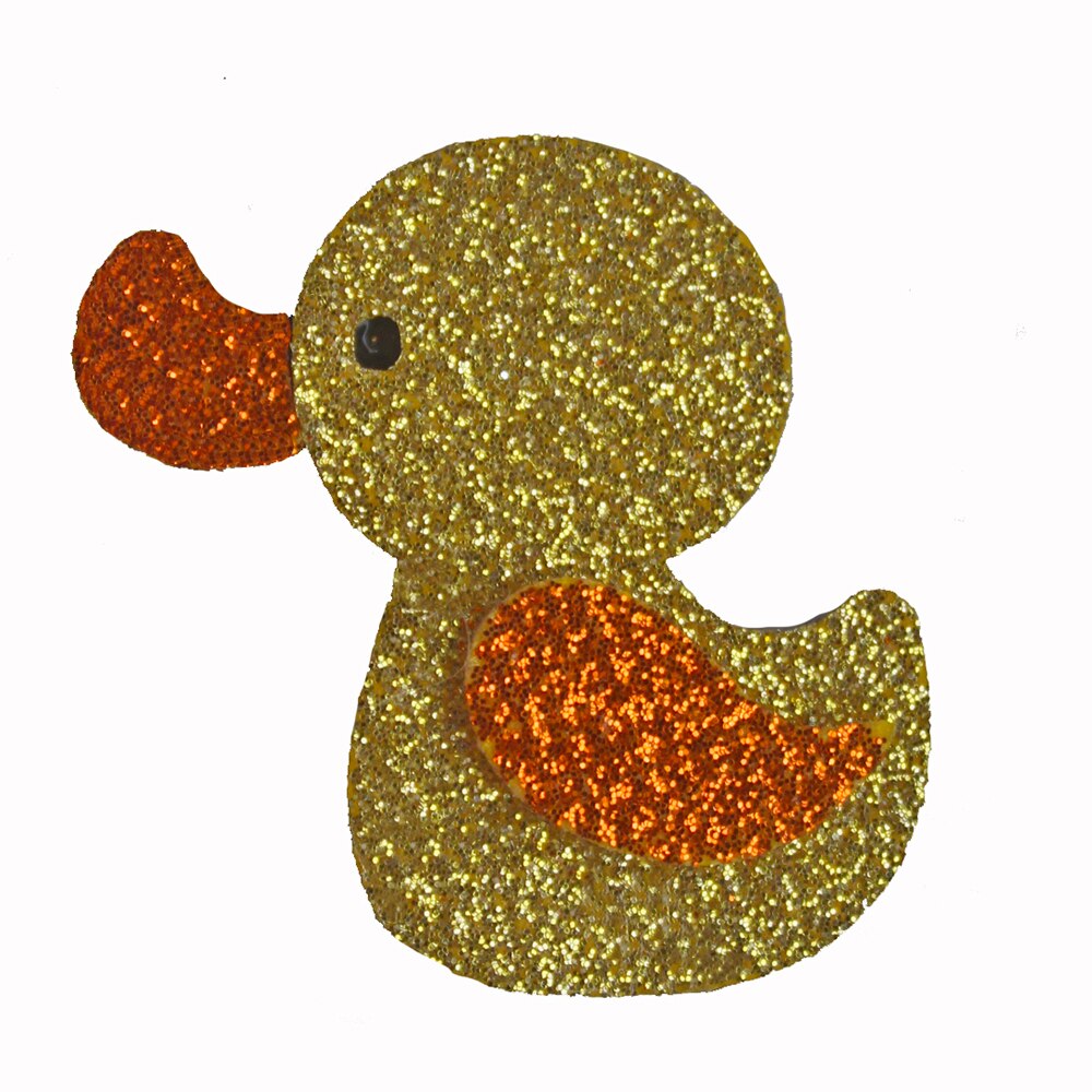 10 pçs glitter pato felts para diy bebê menina acessórios kawaii clipes de cabelo animal crianças headwear remendos: Branco