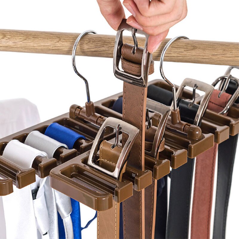 Multifunction Storage Rack Tie Belt Organizer Rotating Ties Hanger Hold Closet Organization Wardrobe Finishing Rack Space Saver