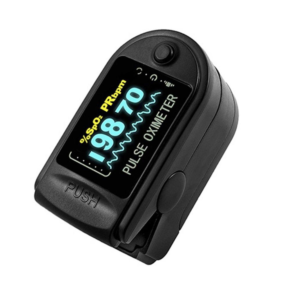 Portable Finger Pulse Oximeter blood oxygen Heart Rate Saturation Meter LED Oximetro de dedo Saturometro Monitor: Black