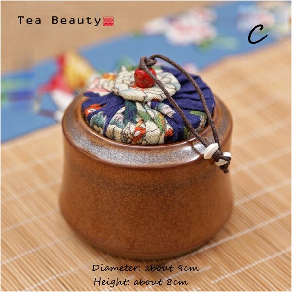 WIZAMONY Top Grade Wooden Plug Chinese Ceramics Eco-Friendly Tea Caddy Canister Porcelain Jar box Chinese style: C
