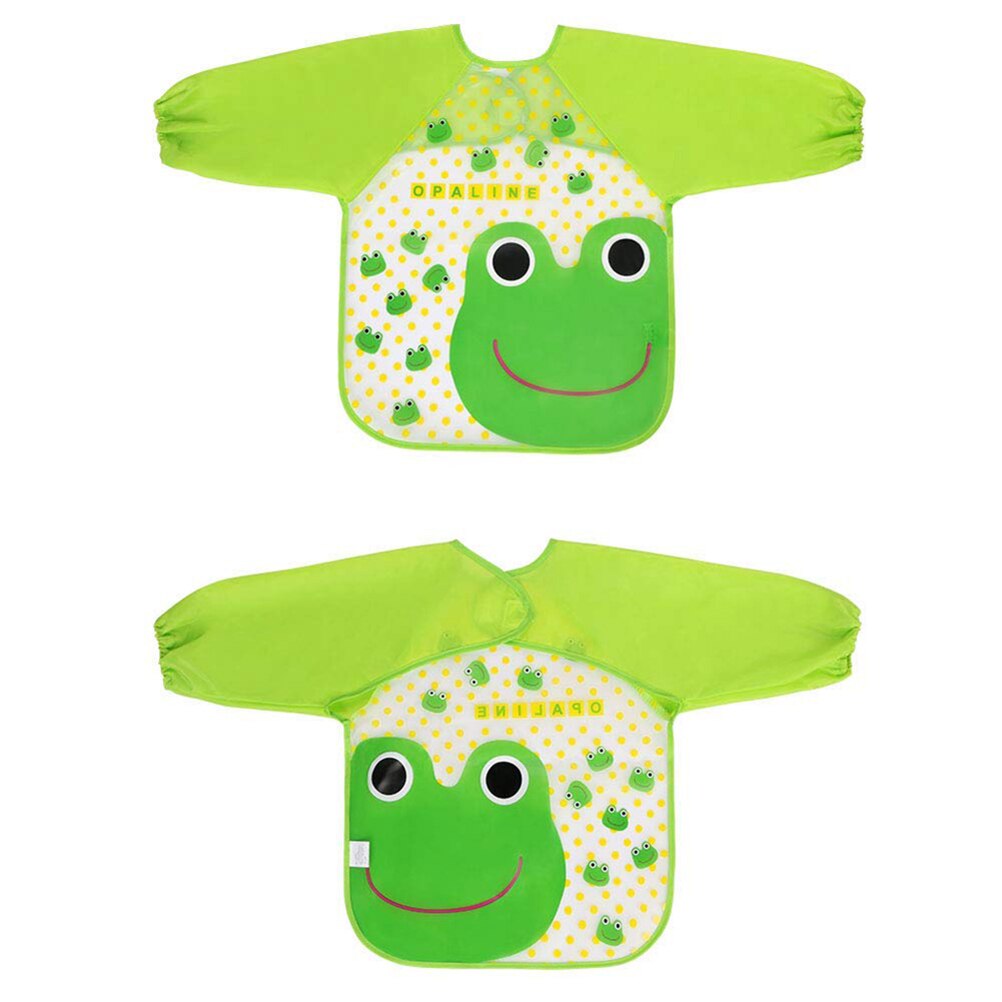 4 unids/lote bebé EVA impermeable almuerzo Baberos para comer bebé de dibujos animados de alimentación de niños delantal de bebé con manga larga
