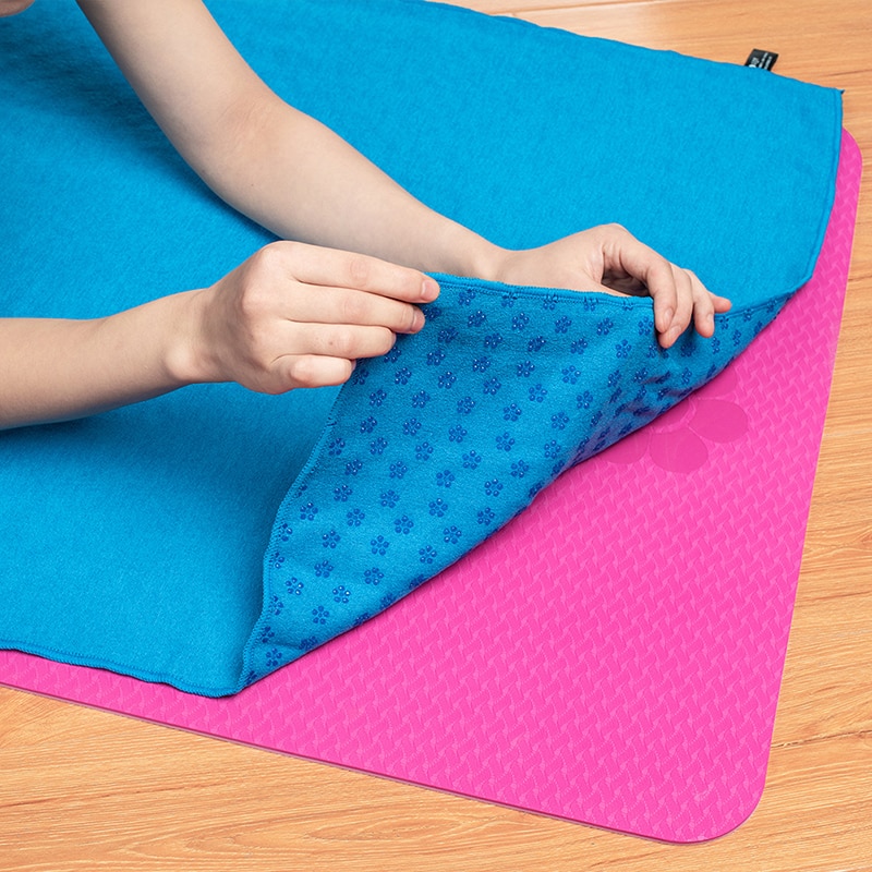 Yogamåtte antiskid håndklæde bomuldstæppe fitness yoga forsyninger yoga tæppe yoga tæppe pvc blomme blomstre punkt yoga tæppe