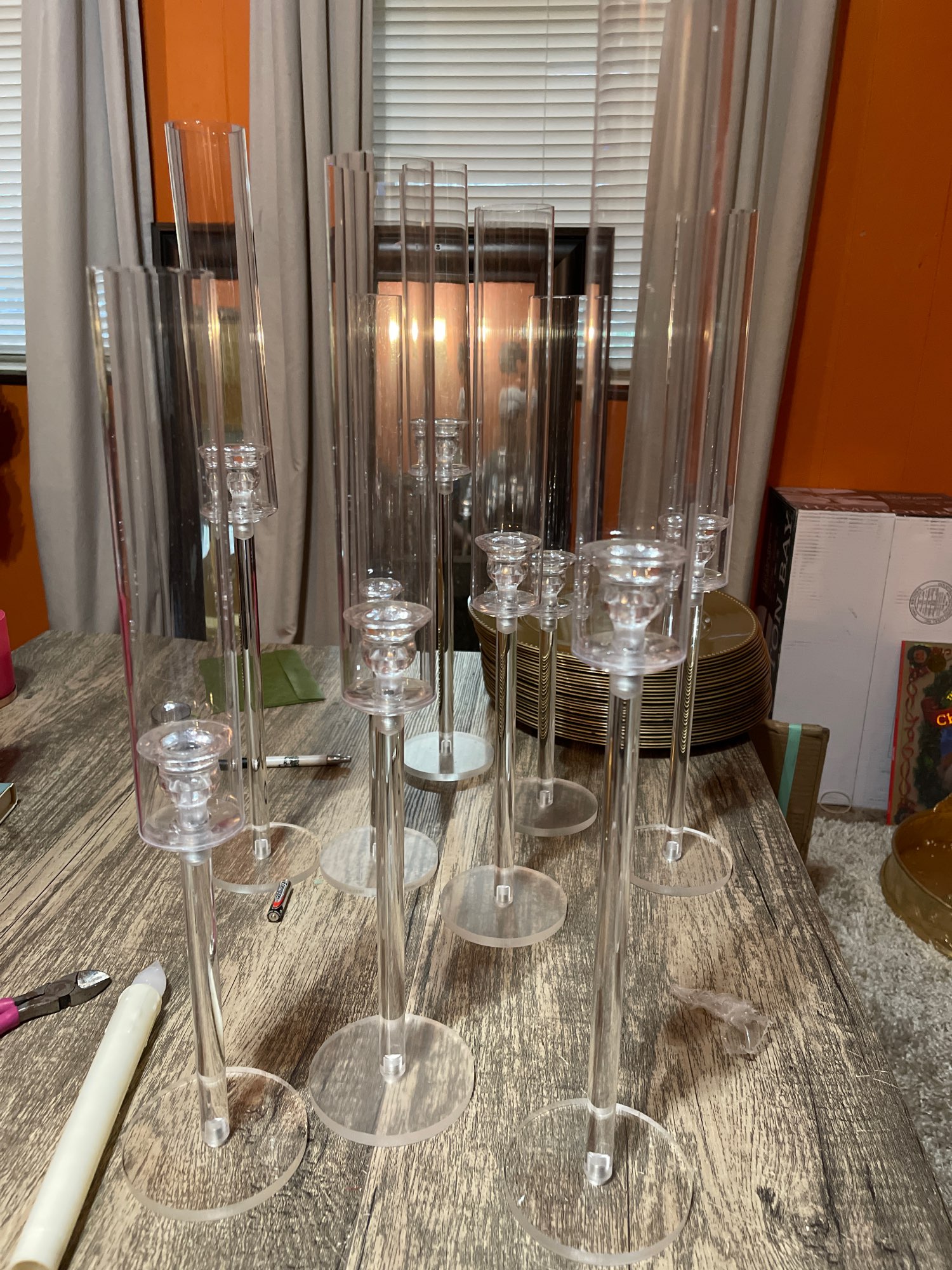 Acrylic Candlestick Centerpieces, Road Lead Candelabra, Centerpieces for Wedding, Christmas Decor, 3 Pcs
