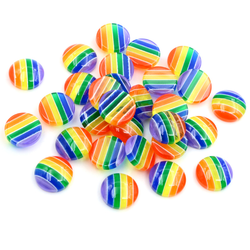 ! 40 unids/lote 12mm colores mezclados resina trasera plana rayas clásicas cabujones Cabochon Base camafeo 12mm: W3-13