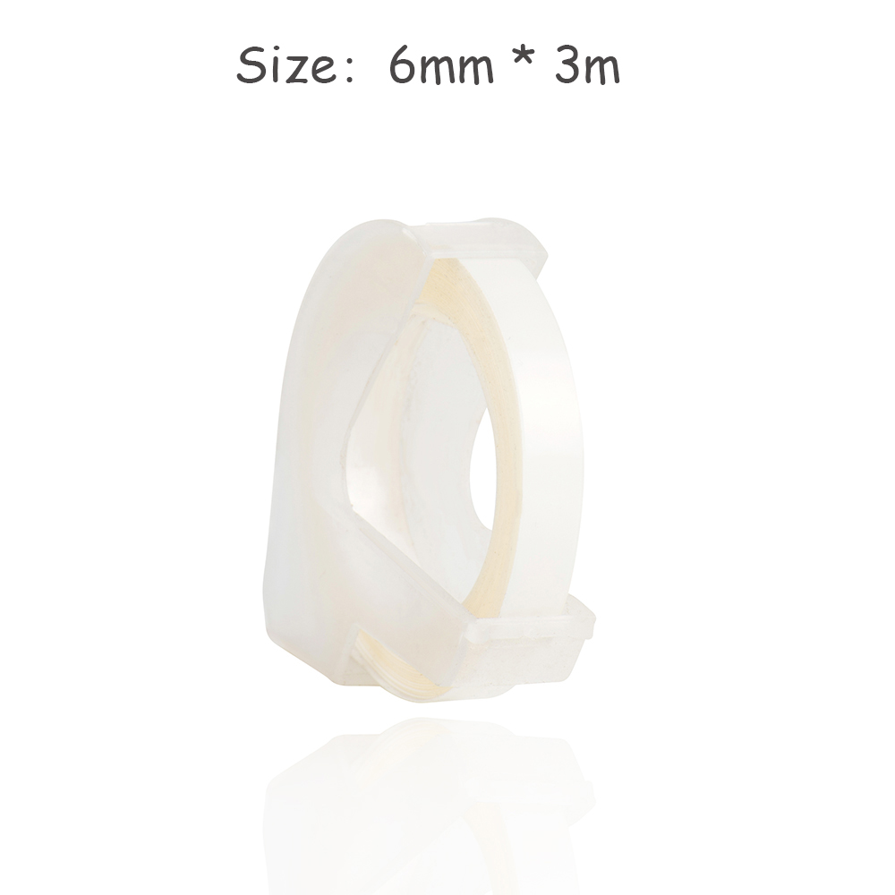 CIDY 3 rolls 9mm *3m Clear Color Dymo 3D Plastic Embossing Tape for Embossing Label Maker DYMO 1011 1610 12965 MOTEX E101: 6mm clear