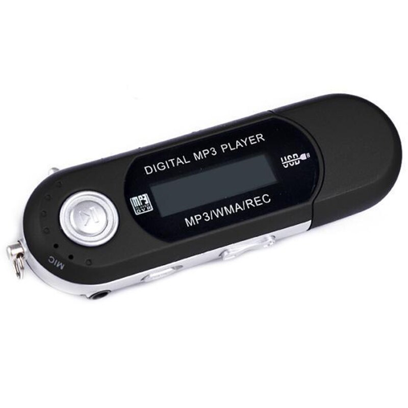 Populaire Leuke MP3 TF Card Spelers USB 2.0 Flash Memory Stick LCD Memory Stick Mini Sport MP3 Muziek Speler met FM Radio: Black