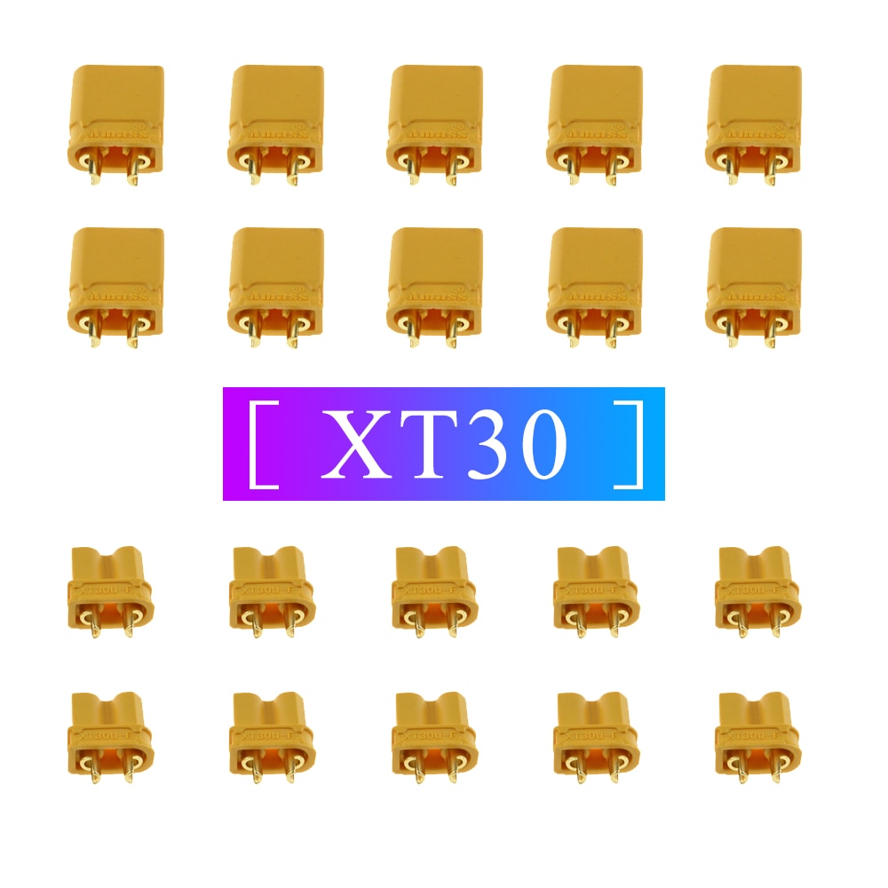 Vergaren 10 Paar XT30 XT30U Plug Adapter Man Vrouw Bullet Connector Vergulde Banaan Plug