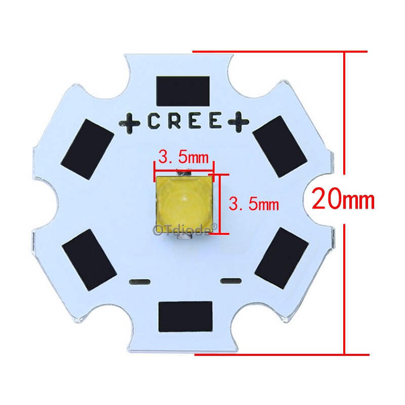 Cree xpl 2 xpl 2 10w høyeffekts ledet emitter kjølig hvit diode 16/20mm pcb +17mm/22mm dc3.6v sjåfør til sopt lommelykt deler gjør det selv