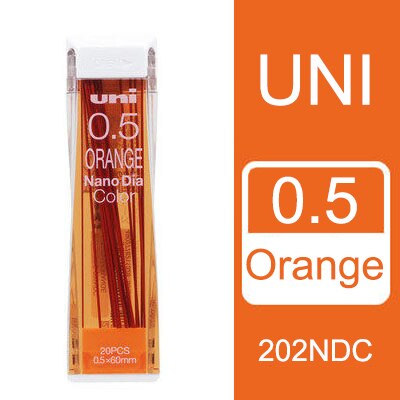 Japan uni nano dia farve 0.5-202 ndc farvet mekanisk blyant fører genopfyldning 0.5mm skriveartikler 202 ndc: Orange