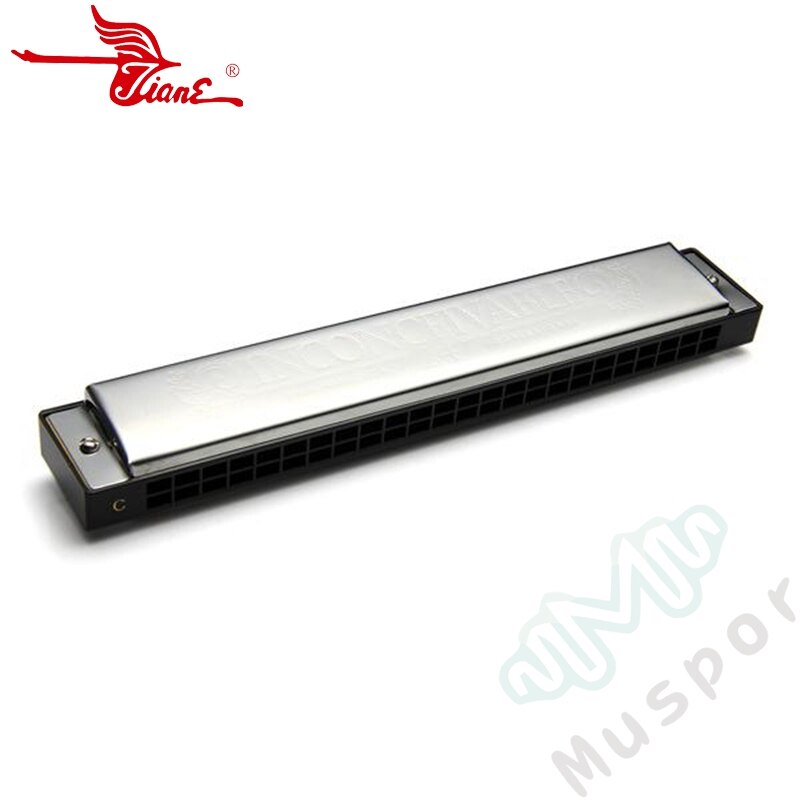 SWAN Tremolo Harmonica C/A/B/D/E/F/G/A#/C#/D#/F#/G# Key 24 Holes Silver Harp Mouth Organ Woodwind Musical Instruments with Case