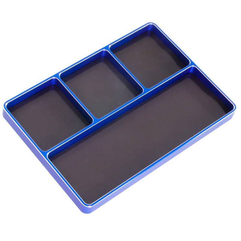 Bandeja de tornillos para herramientas de coche RC, caja de tuercas con imán para TRX4 scx10 HSP 94111 94123 wltoys 144001 Tamiya tt02 arrma Kraton tyfón