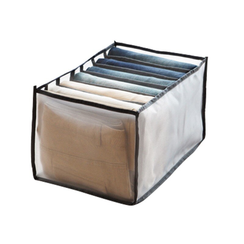 Jeans Storage Organizer Clothes Shorts Storage Boxes Waterproof Drawer Divider Closet Organizer Home Folding Pants Organizer: black