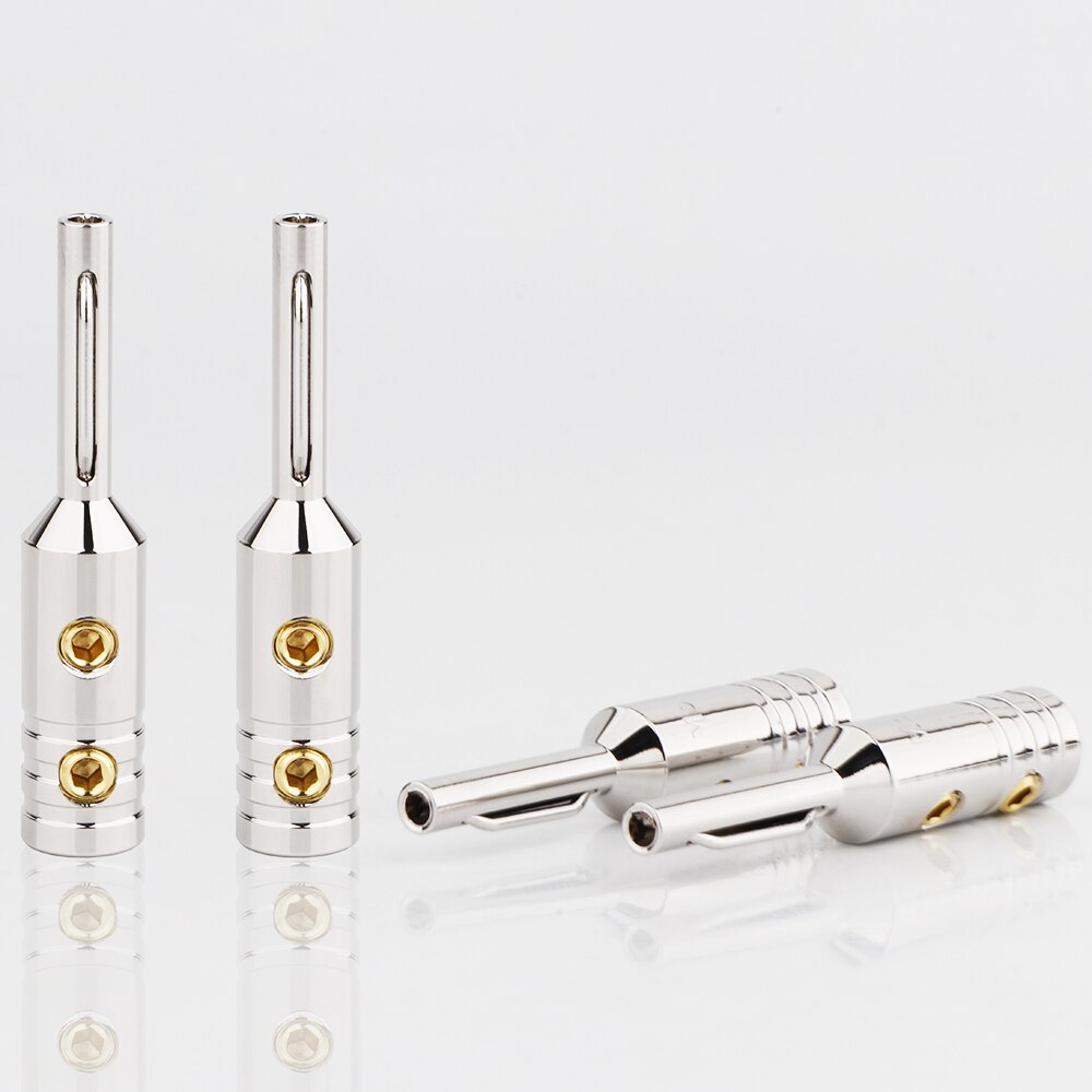 Spina a Banana Audio Hifi Monosaudio B80 terminale Jack disponibile in rame puro argento/oro/rodiato per cavo per altoparlanti da 5mm