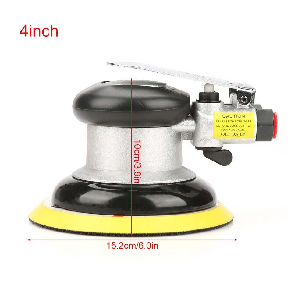 4"/5" Air Random Orbital Sander Round Polisher Pneumatic Hand Sanding Tool for surface polishing automotive of ironware: Black