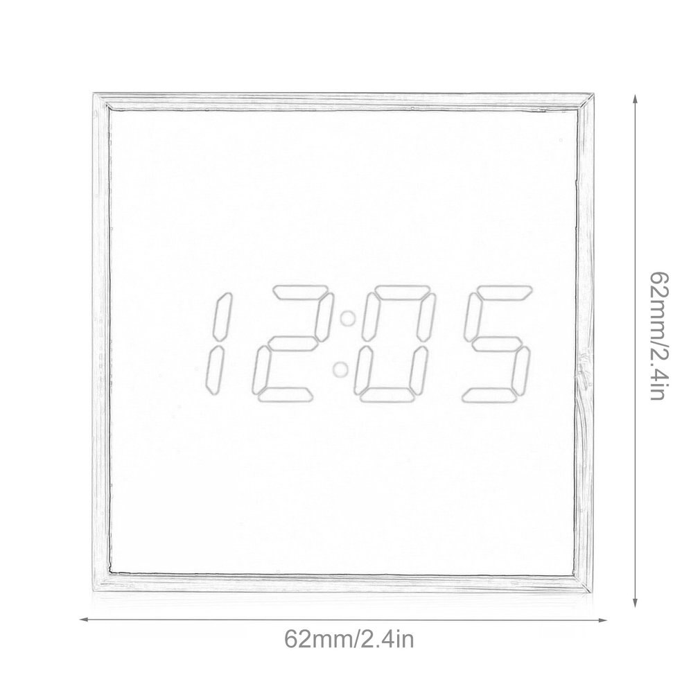 Sound control LED Digital Alarm Clock 3 Brightness USB Chargeable Bamboo Cube Clock Desktop Desk LED Clock Home Office Travel
