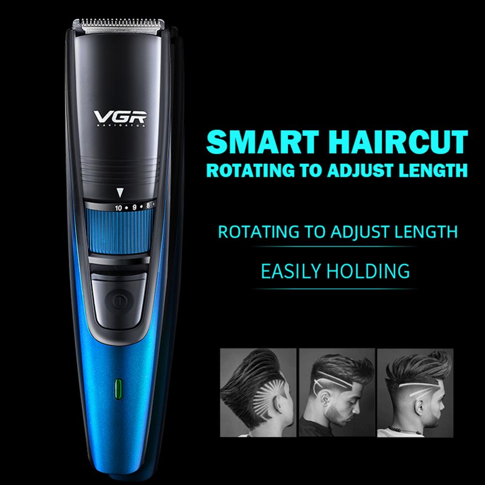Machine de coupe de cheveux Rechargeable professionnelle à faible bruit réglable 0-10mm rasage électrique titane lame en céramique tondeuse à cheveux V-052