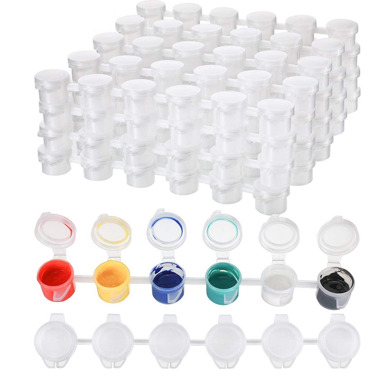 24 Strips Lege Verf Strips Verf Cup Potten Clear Storage Containers Schilderen Arts Ambachten Levert 144 Potten In Totaal