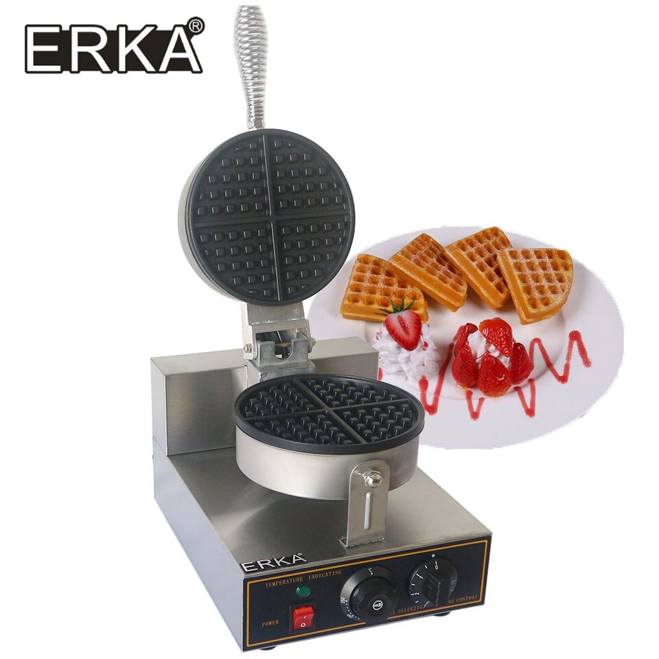 ERKA Commercial electric waffle maker Single-head waffle oven Lattice cake maker Scones maker Baking pan Nonstick pan waffle