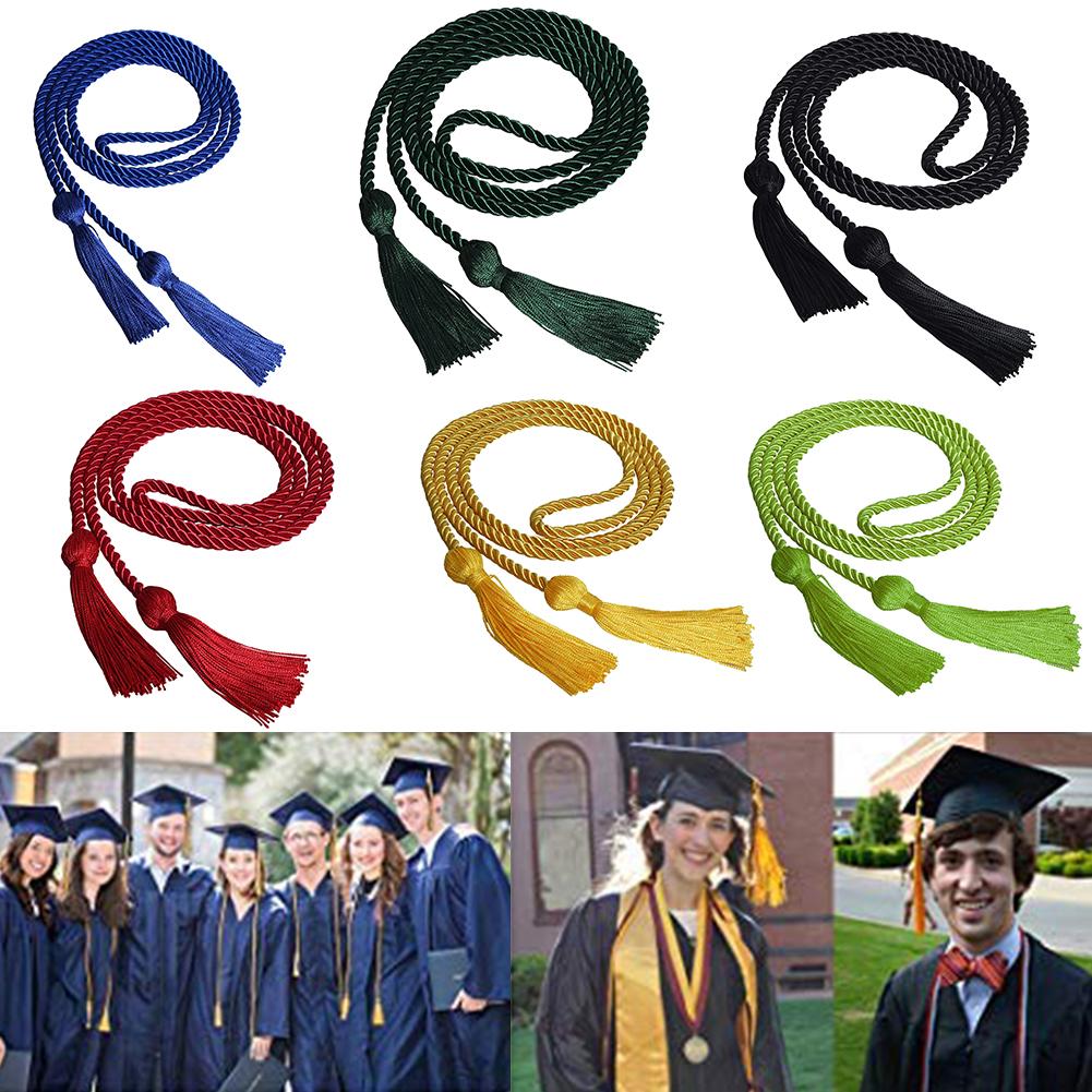 1 pièces couleur unie Graduation cordons avec gland Polyester fil honneur cordon pour les étudiants de fin d'études