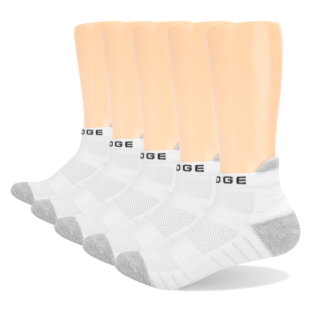 YUEDGE Brand Men Women Comfort Cotton Breathable Cushion Athletic Sports Running Tennis Low Cut Ankle Socks(5 Pairs/Pack): 1903W / L(Men 6.5-9.5 US)