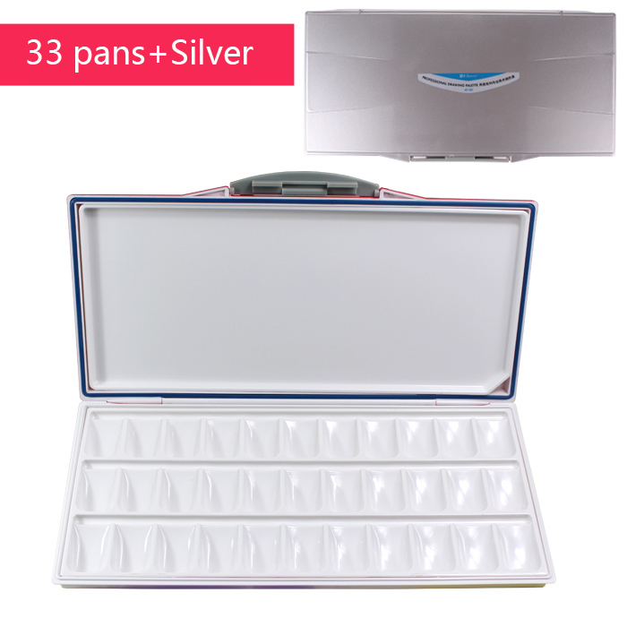 Empty Watercolor Palette Paints for Art Painting Palette Supplies acrylic moisturizing: silver 33pans