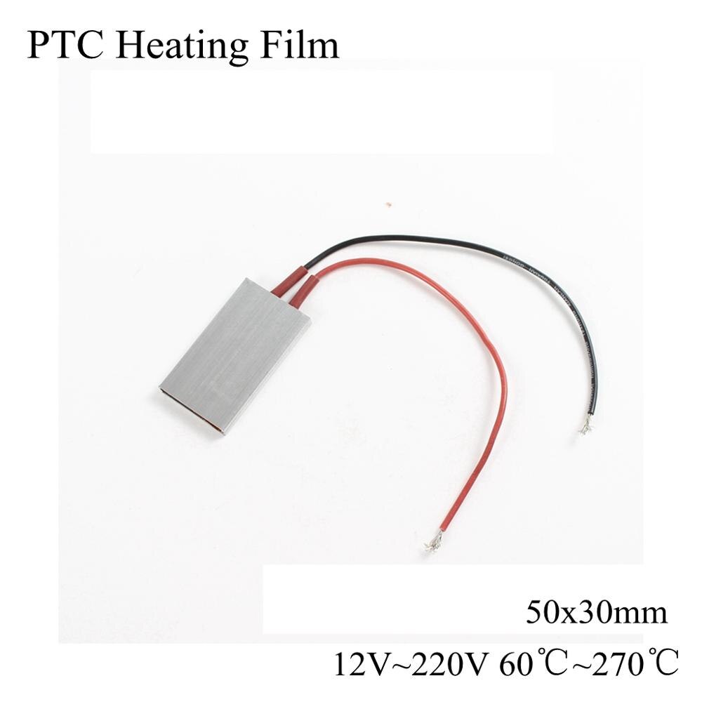 12V 24V 220V PTC Heating Film Ceramic Heater Air Fan Heat Thermostat Constant Temperature Thermistor Plate Element 12 100 220