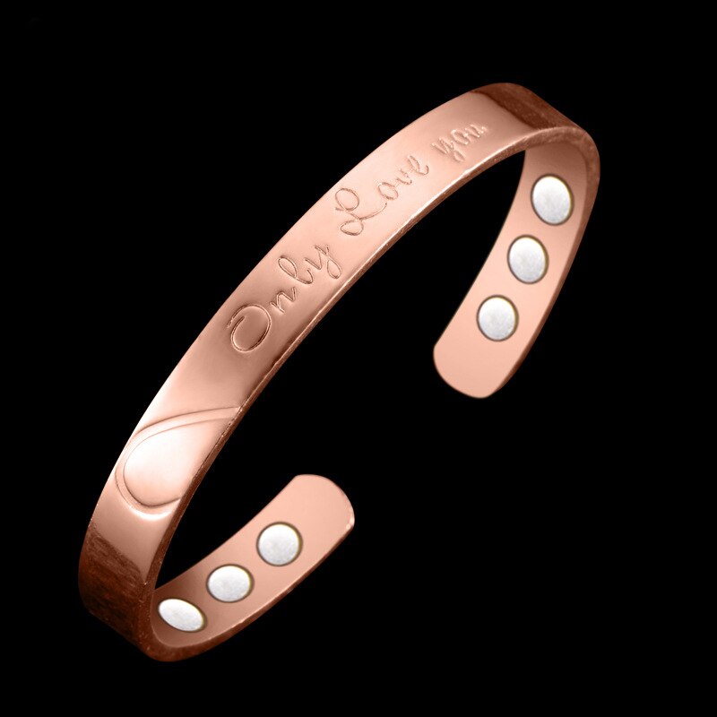 ! 100% Copper &quot;only Love You&quot; Bangle6 Magnets Health Balance Magnetic Bracelet Bangles for Mens/ Women