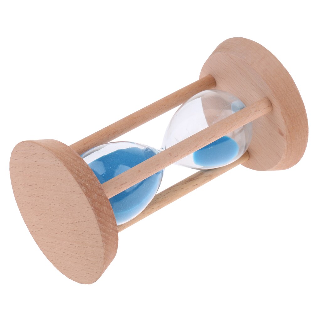 MagiDeal 30 Minutes Wooden Frame Sand Timer with Blue Sand Hourglass Home Decoration