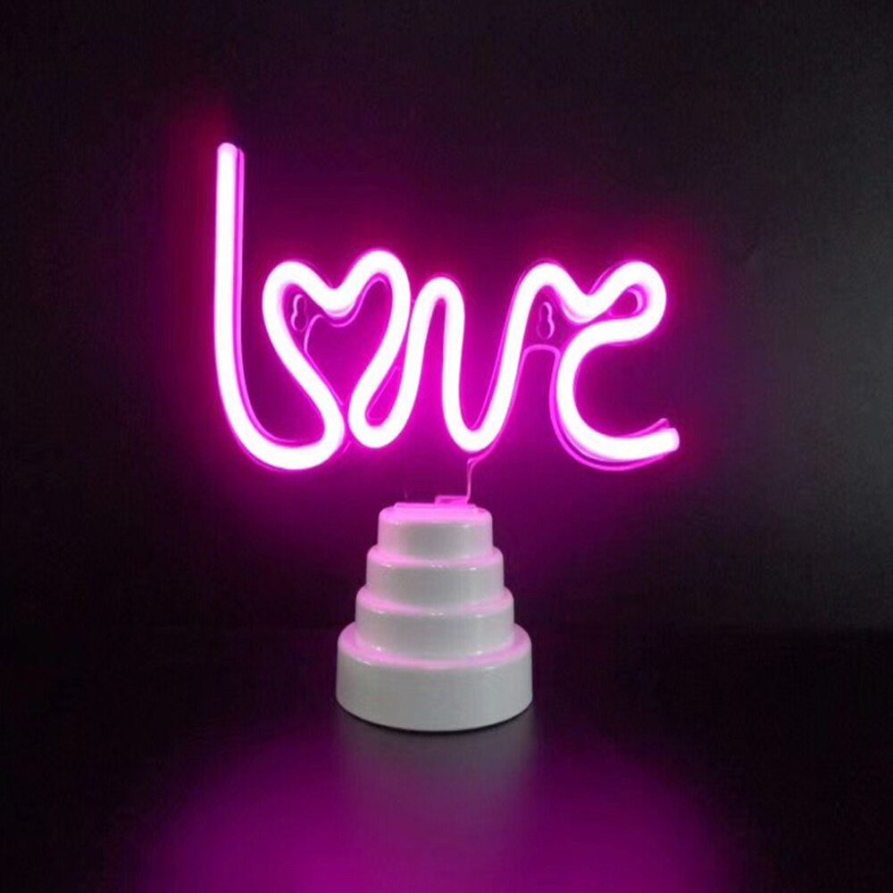Lampe de Table colorée en forme d'ananas, lumière murale néon LED, décoration de Table, pour la maison, fête d'anniversaire: Love