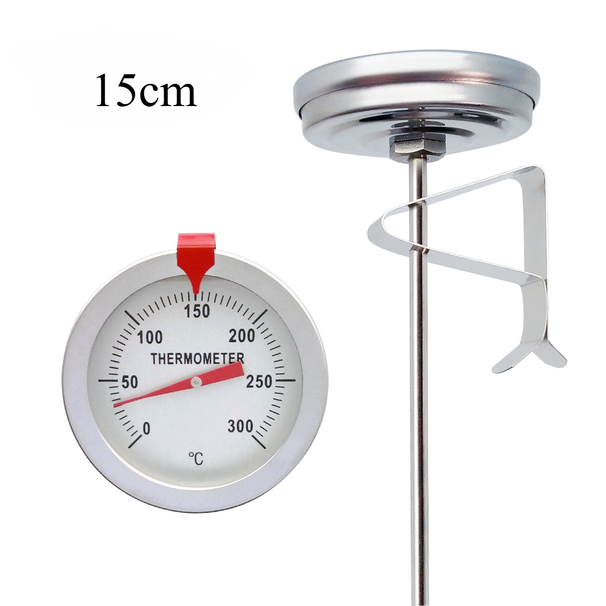 15/23/30cm- probers kaffe-melketermometer rustfritt stål kjøkkentermometer kaffe- og ostetilbehør til husholdningsbruk: beige