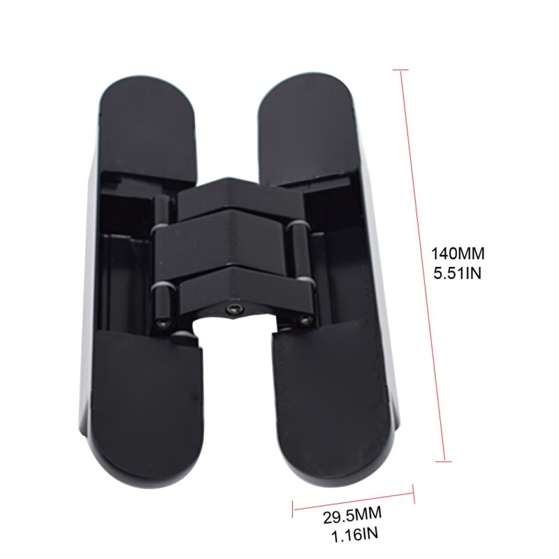 Hidden Door Hinges Invisible Hinges Concealed Hinges Zinc Alloy 180 Degree Swing Hinge 3 Way Adjustable Butt Hinge (1 Hinge)