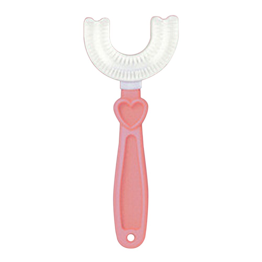 Spazzolino da denti a forma di U a 360 ° detergente per denti pelliccia morbida materiale per uso alimentare spazzolino da denti per bambini forniture per bambini per tutti i giorni: Pink For 6-12Y