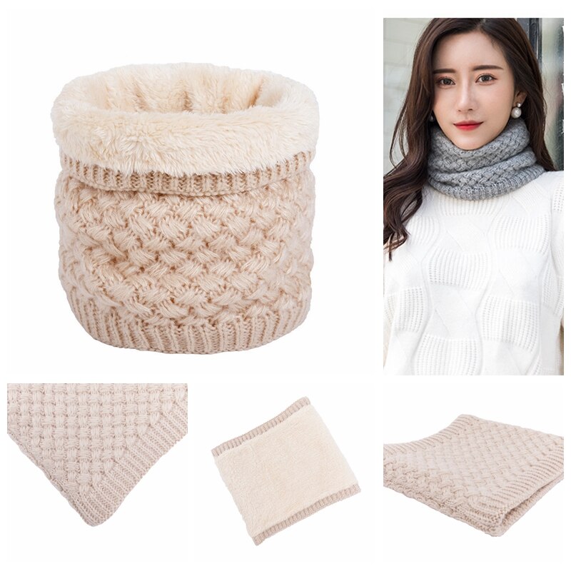 unisex ringe hals skjerf dame vinter fast tykk strikket pels skjerf varm ull kashmir snood barn lue enkle skjerf