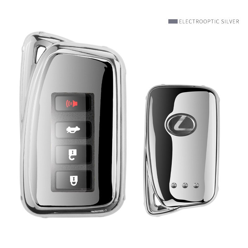 For lexus  nx200/nx300h/ nx  rx270/300/ er lexus lx /570 dekorativt biltilbehør tpu bilnøkkelveske deksel skallspenne tilbehør: Sølv
